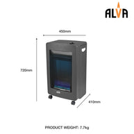 GH305 ALVA BLUE FLAME GAS HEATER - BLACK