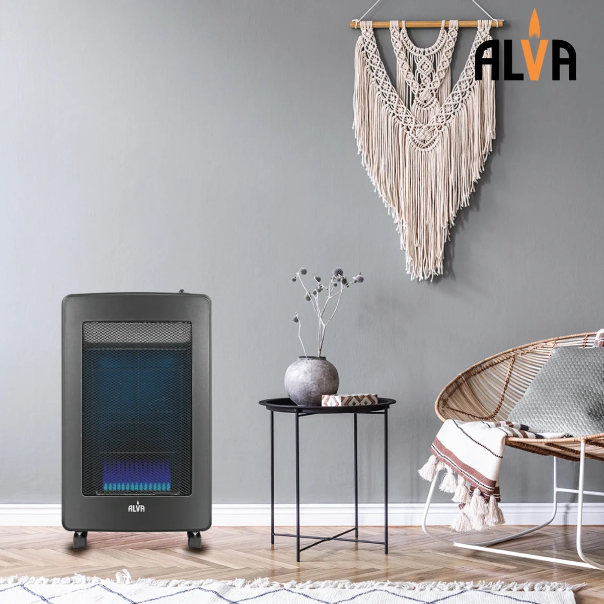 GH305 ALVA BLUE FLAME GAS HEATER - BLACK