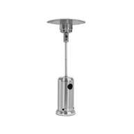 Alva GHP18 Polished Stainless Steel Outdoor Gas Heater with Split Pole and Mushroom Head.