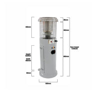 Alva Short Stand Patio Gas Heater (Cement Grey)