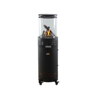 GHP48 ALVA SHORT STAND CERAMIC LOG HEATER WITH LAVA ROCKS