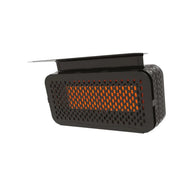 Alva GHP50 Black Wall-Mounted Gas Heater with Adjustable Bracket and Stainless Steel Mesh.