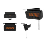 Alva GHP50 Black Wall-Mounted Gas Heater with Adjustable Bracket and Stainless Steel Mesh.