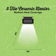 Alva GHP50 Black Wall-Mounted Gas Heater with Adjustable Bracket and Stainless Steel Mesh.