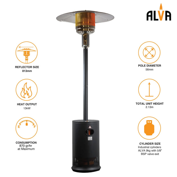 GHP60 ALVA
PATIO HEATER POWDER COATED
