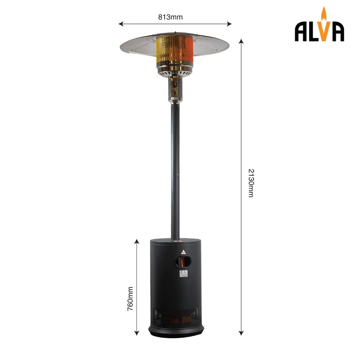 GHP60 ALVA
PATIO HEATER POWDER COATED
