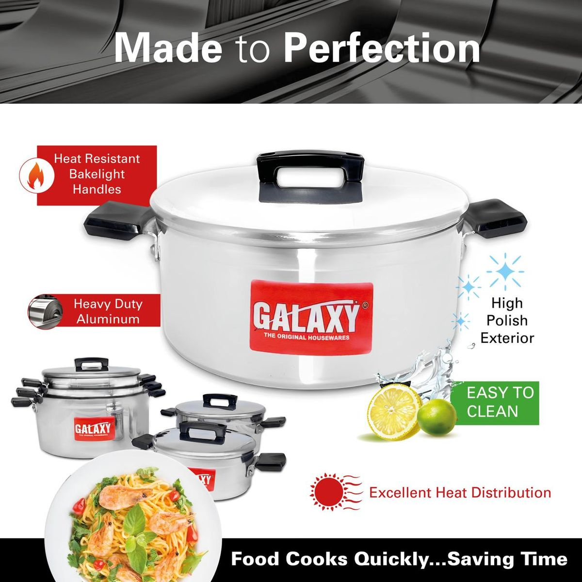 Galaxy 10 Piece Polished Cookware Set