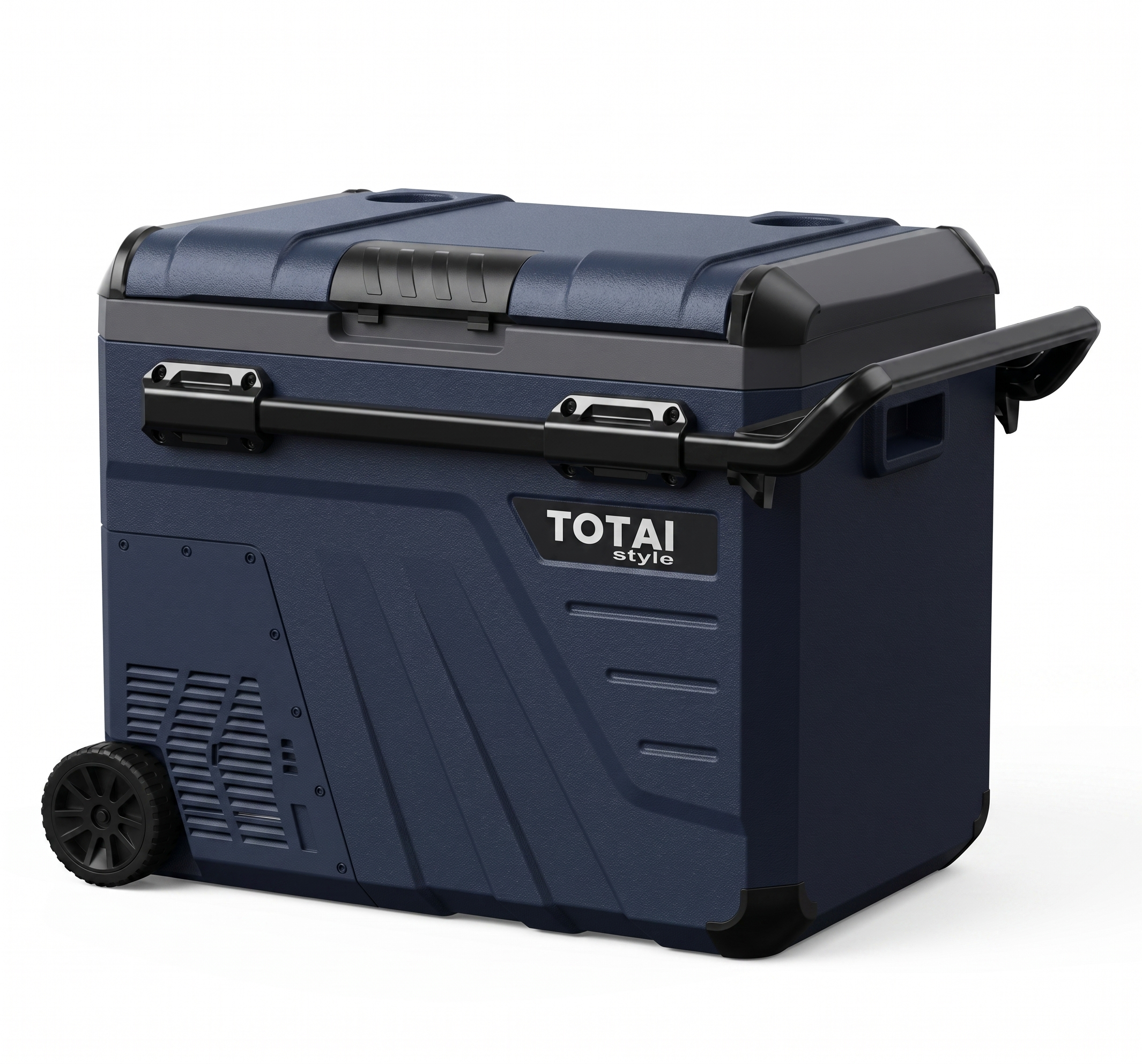 Totai 45L portable compressor fridge freezer with telescopic handle and wheels
