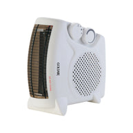Goldair GFH-7000 white electric fan heater used in horizontal and vertical positions
