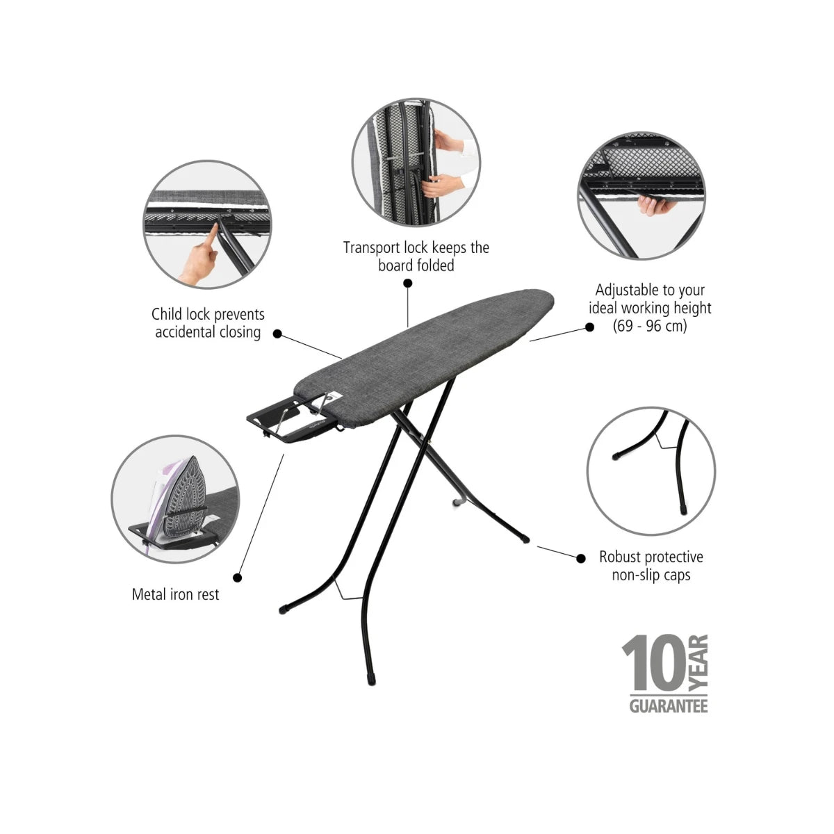 Brabantia Ironing Board 110x30cm (A) Steam Iron Rest