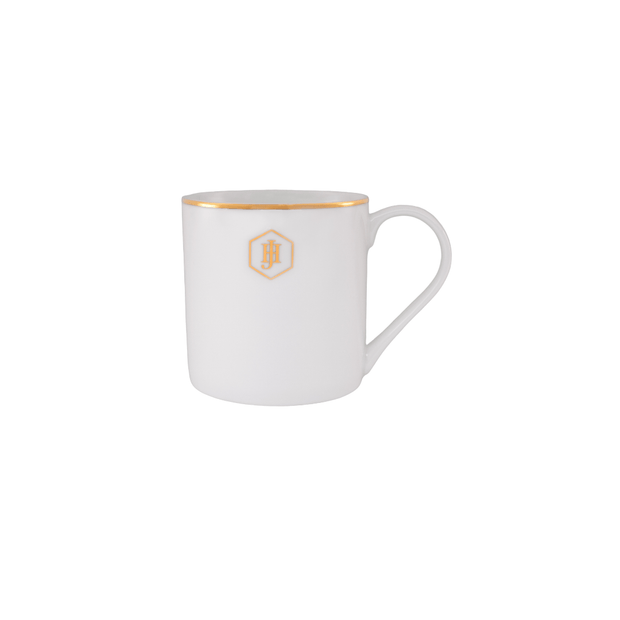 JAN Gold Rimmed Coffee Mug