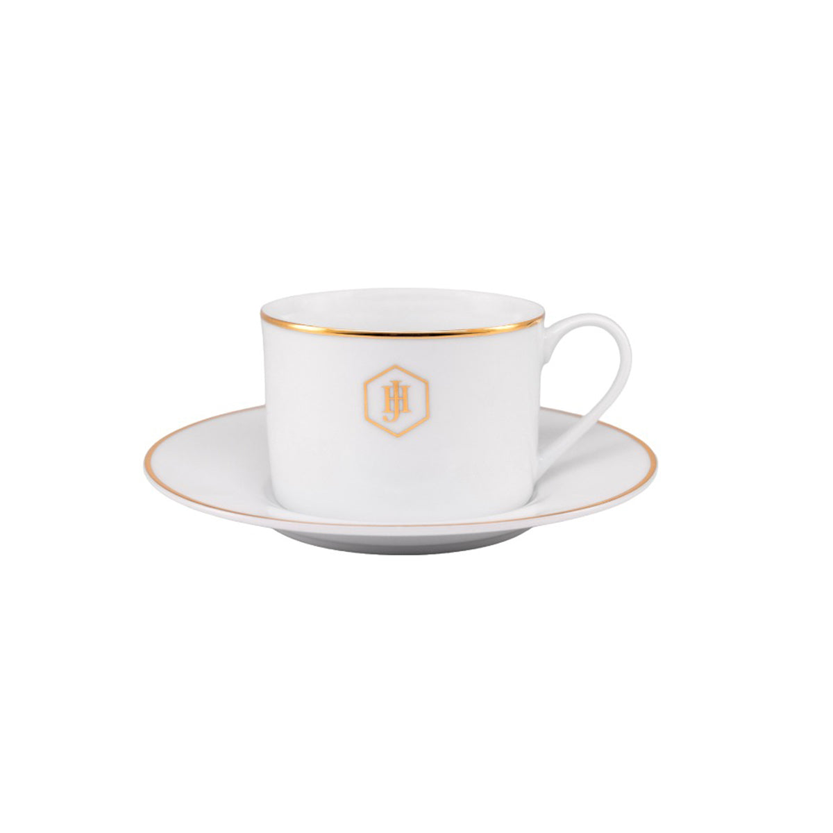 JAN Gold Rimmed Cup & Saucer