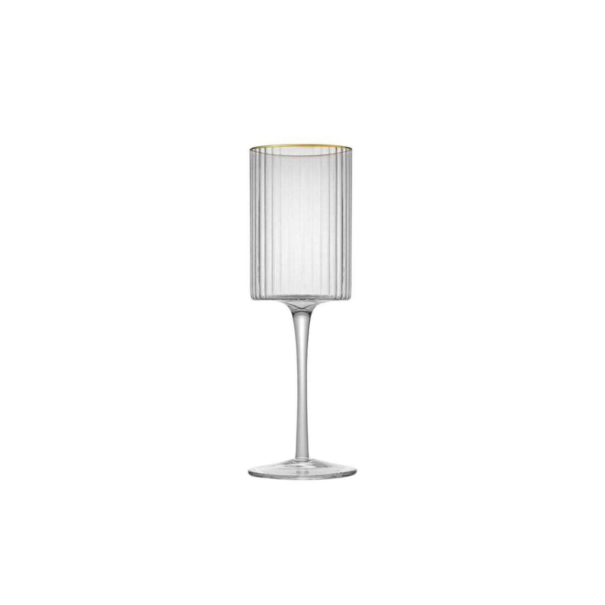 Jan Opulent White Wine With Gold Rim Set of 2