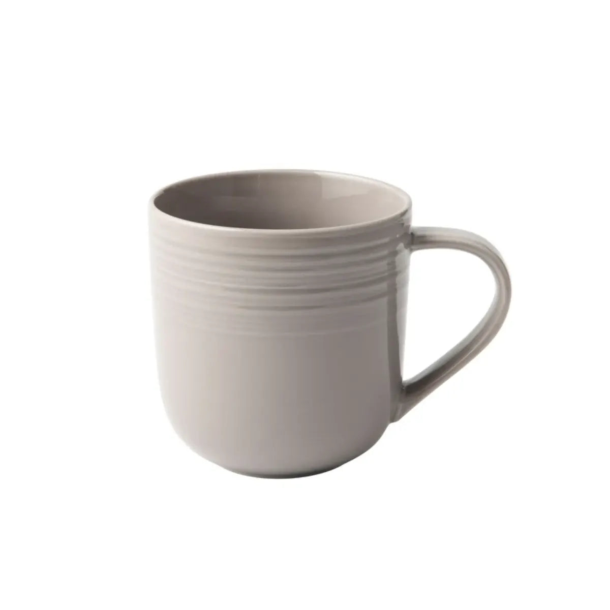 Jenna Clifford Embossed Lines Coffee Mug - Light Grey