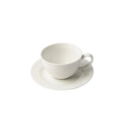Jenna Clifford Embossed Lines Cup & Saucer - Cream White