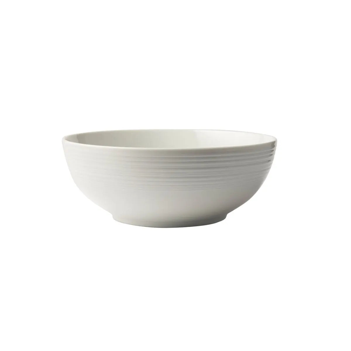 Jenna Clifford Embossed Lines Salad Bowl - Cream White