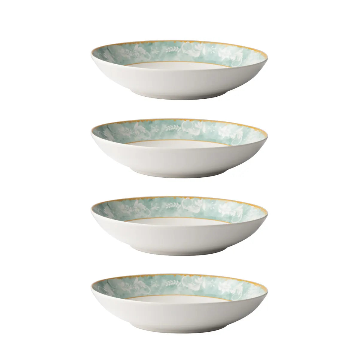 Jenna Clifford Green Floral Pasta Bowl Set of 4