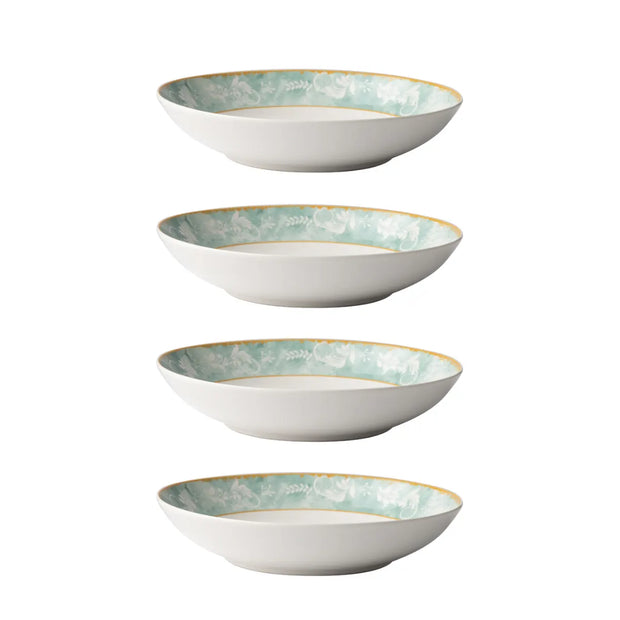 Jenna Clifford Green Floral Pasta Bowl Set of 4