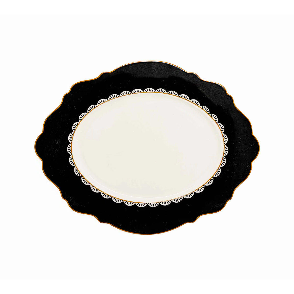 Jenna Clifford Black Rose Oval Platter