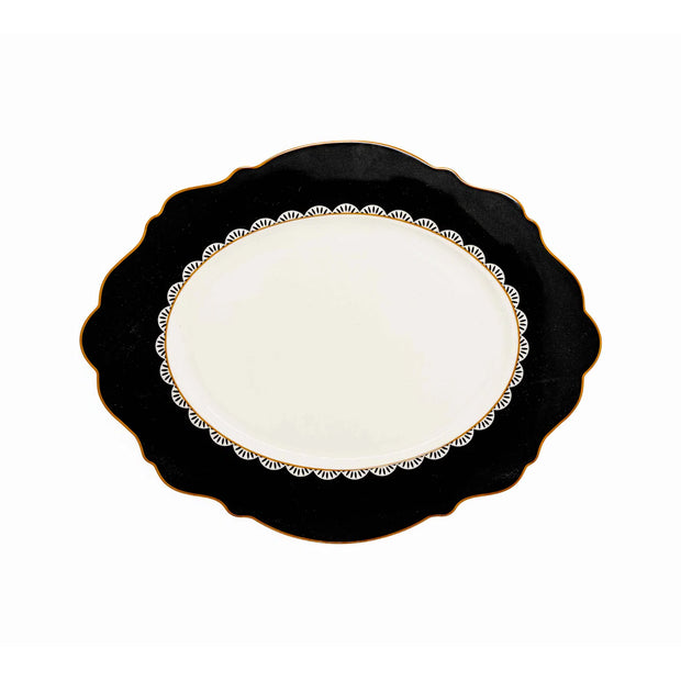 Jenna Clifford Black Rose Oval Platter