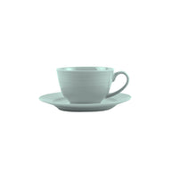 Jenna Clifford Embossed Lines Duck Egg Cup & Saucer