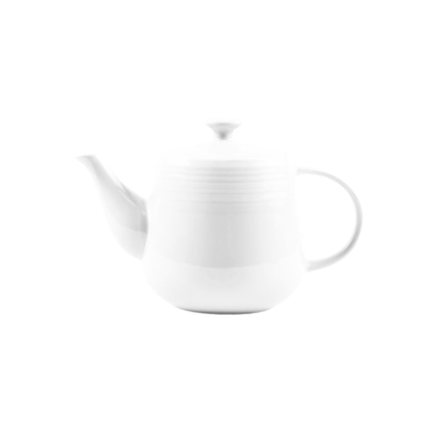 Jenna Clifford Embossed Lines Whisper White Teapot 1L