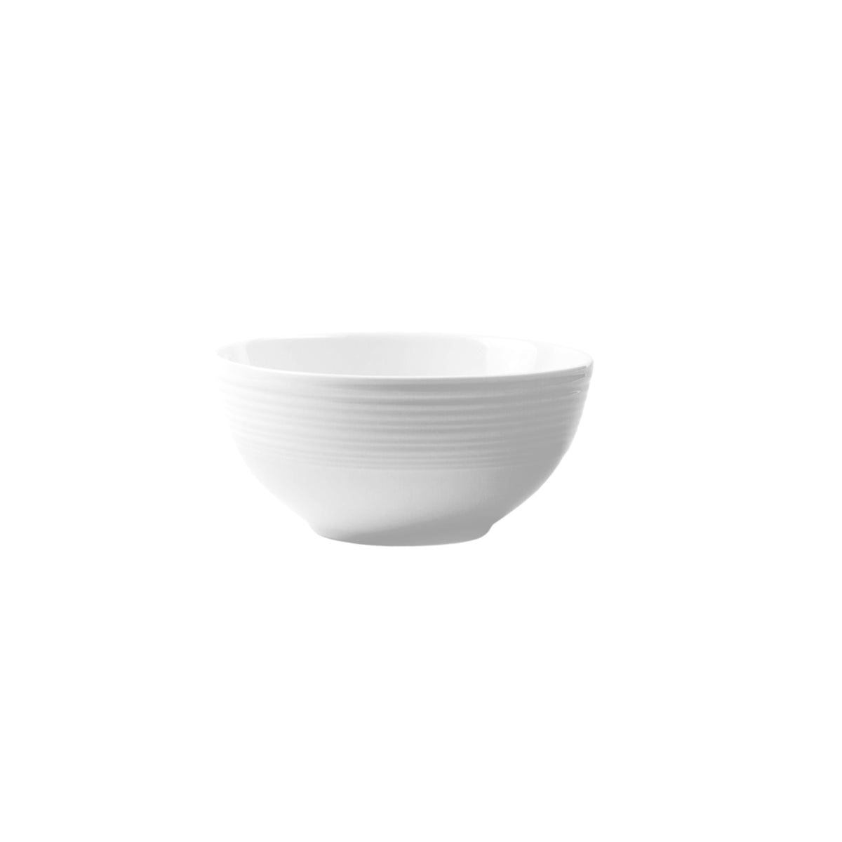 Jenna Clifford Embossed Lines Whisper White Cereal Bowl Set of 4