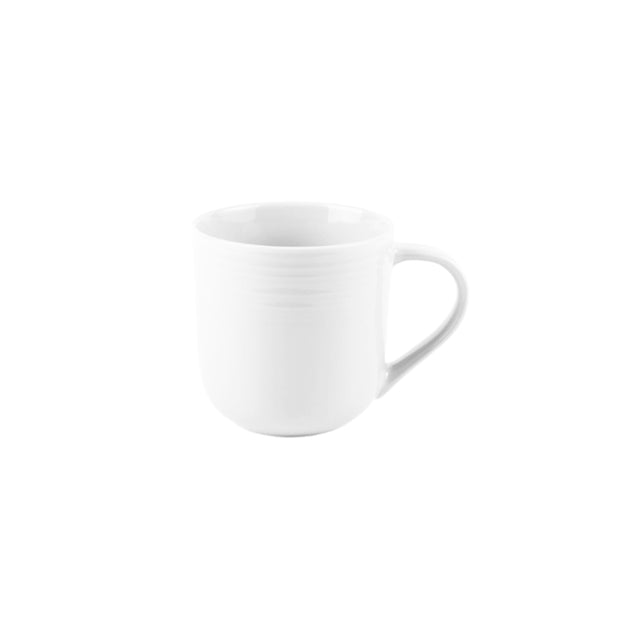 Jenna Clifford Embossed Lines Whisper White Coffee Mug Set of 4