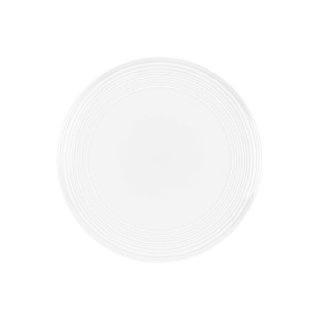 Jenna Clifford Embossed Lines Whisper White Dinner Plate Set of 4