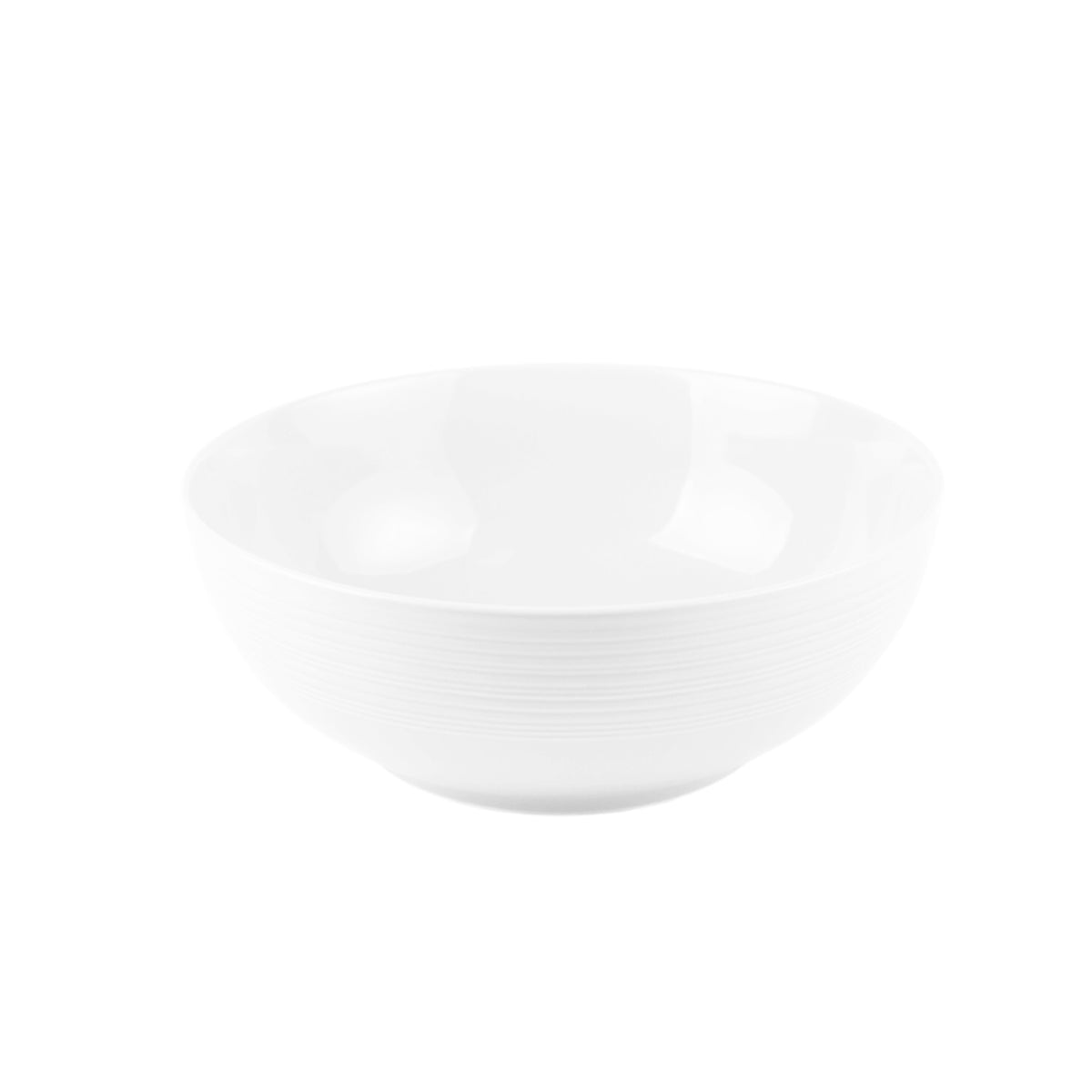 Jenna Clifford Embossed Lines White Salad Bowl