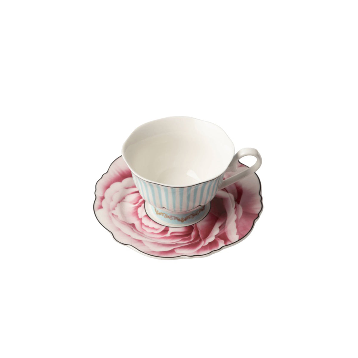 Jenna Clifford Wavy Rose Cup & Saucer In Gift Box