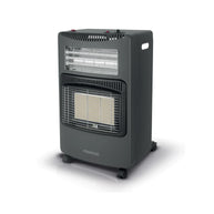 Kenwood black hybrid heater with 3 gas panels and 3 electric quartz bars