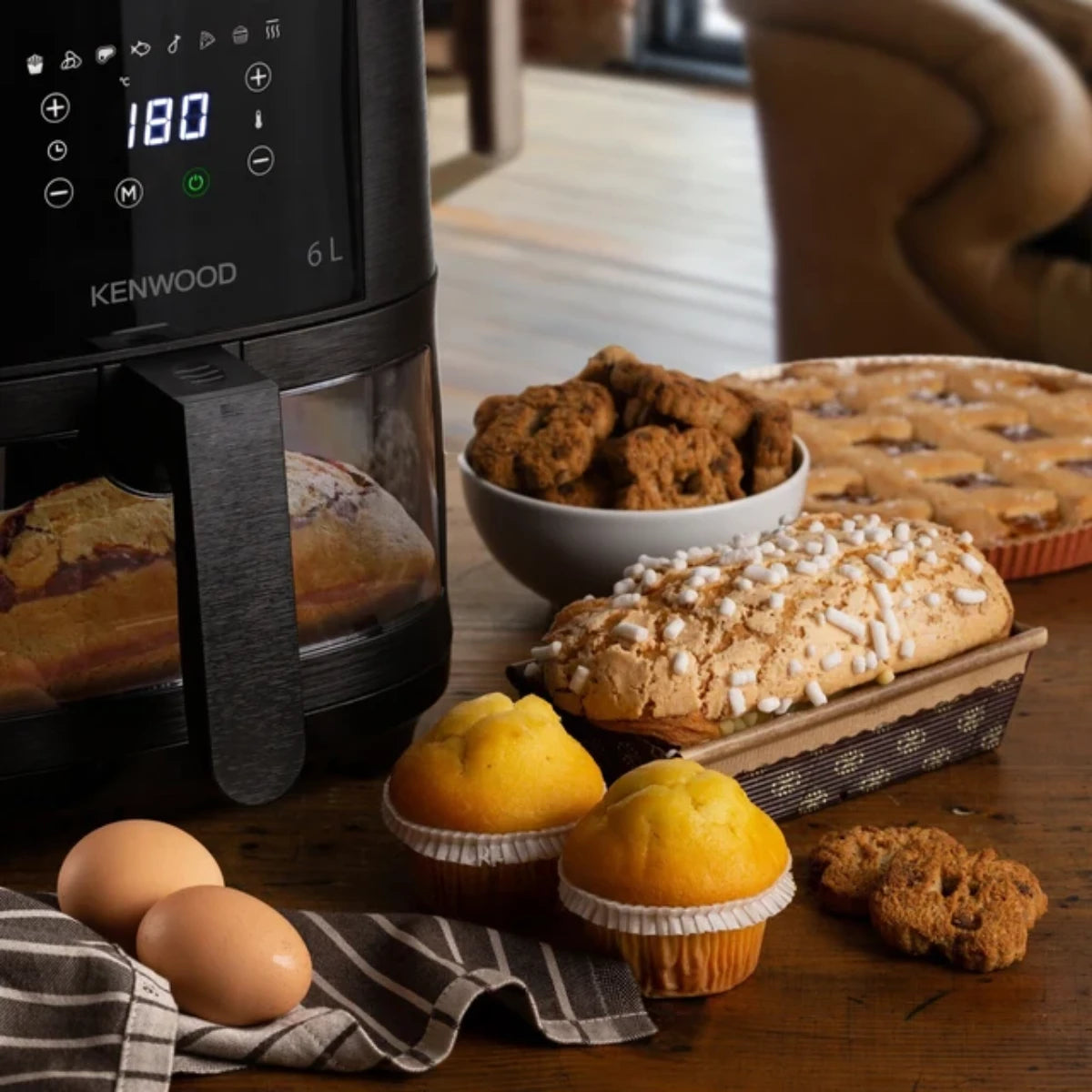 Kenwood 6L Air Fryer With Window Black - HFG60.000BK