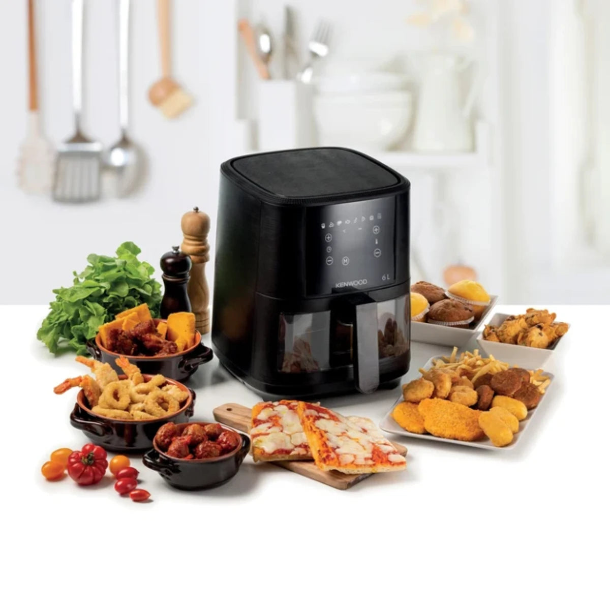 Kenwood 6L Air Fryer With Window Black - HFG60.000BK