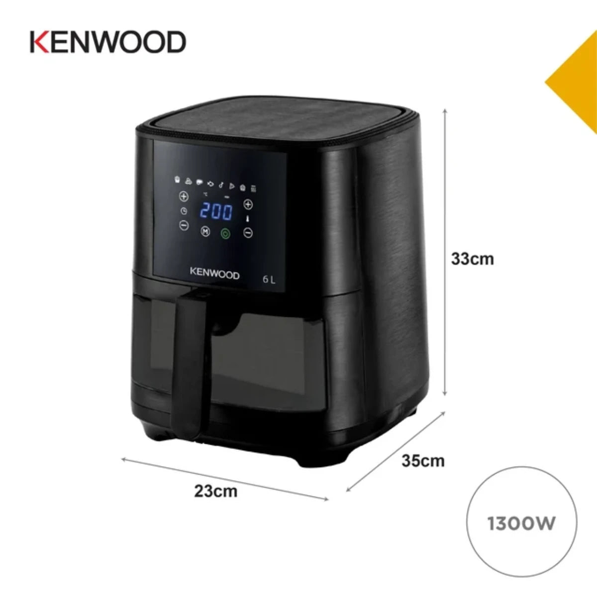 Kenwood 6L Air Fryer With Window Black - HFG60.000BK