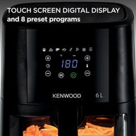Kenwood 6L Air Fryer With Window Black - HFG60.000BK