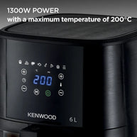 Kenwood 6L Air Fryer With Window Black - HFG60.000BK