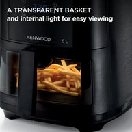 Kenwood 6L Air Fryer With Window Black - HFG60.000BK