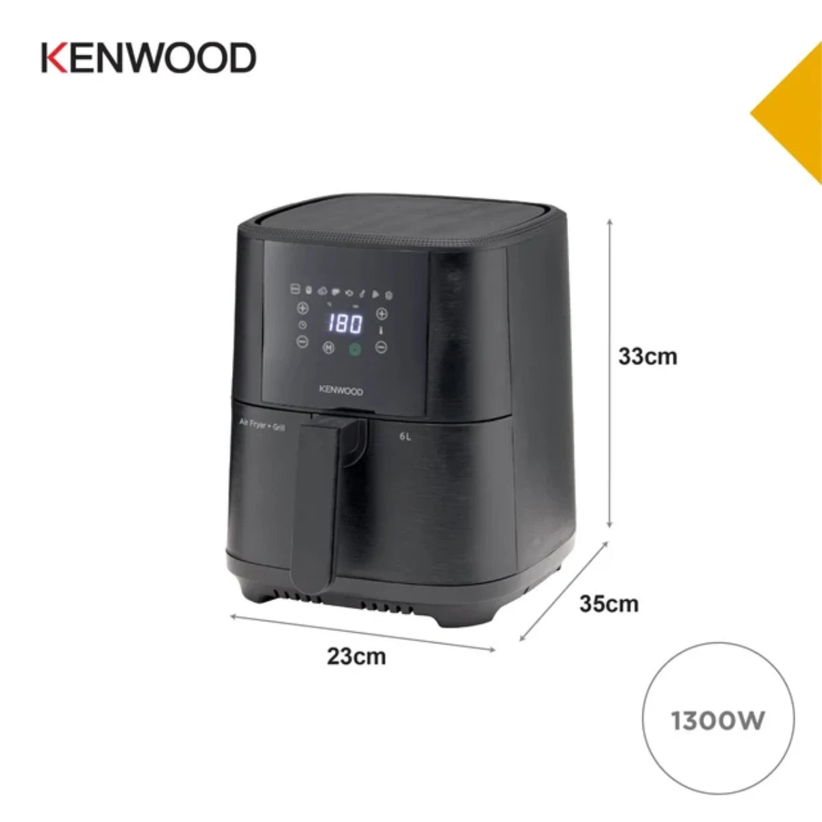 Kenwood 6L Air Fryer with Grill Function - HFP60.000BK