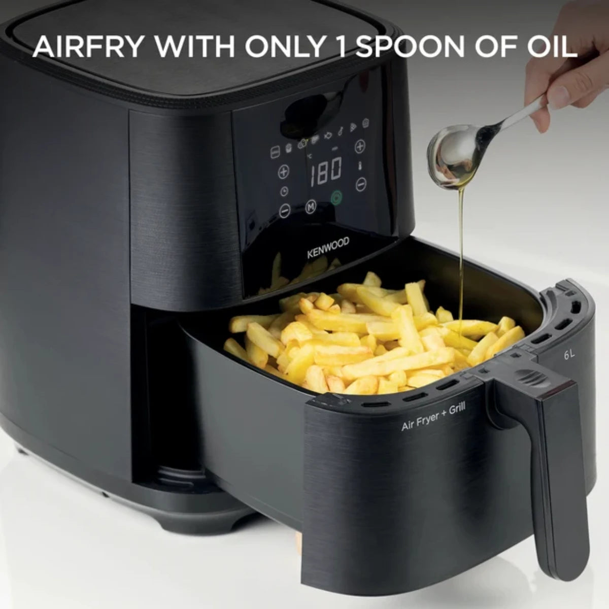 Kenwood 6L Air Fryer with Grill Function - HFP60.000BK