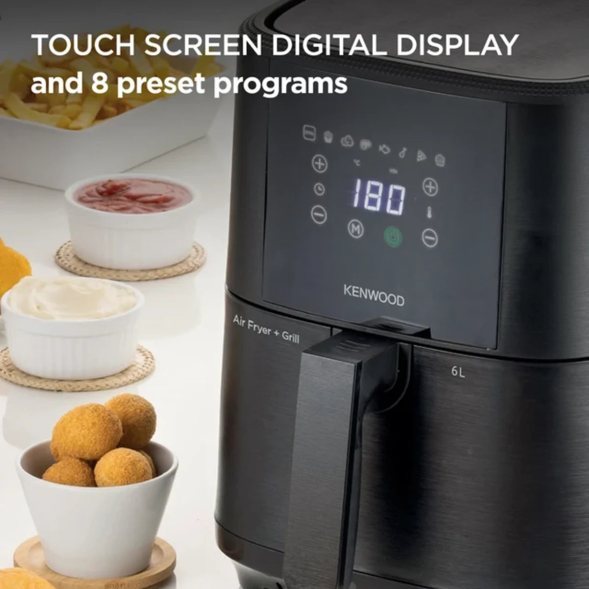 Kenwood 6L Air Fryer with Grill Function - HFP60.000BK