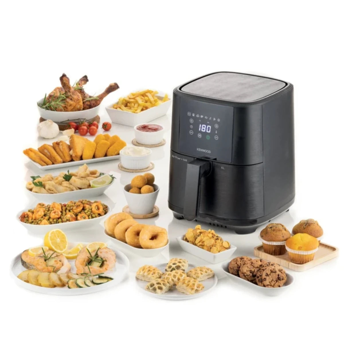 Kenwood 6L Air Fryer with Grill Function - HFP60.000BK