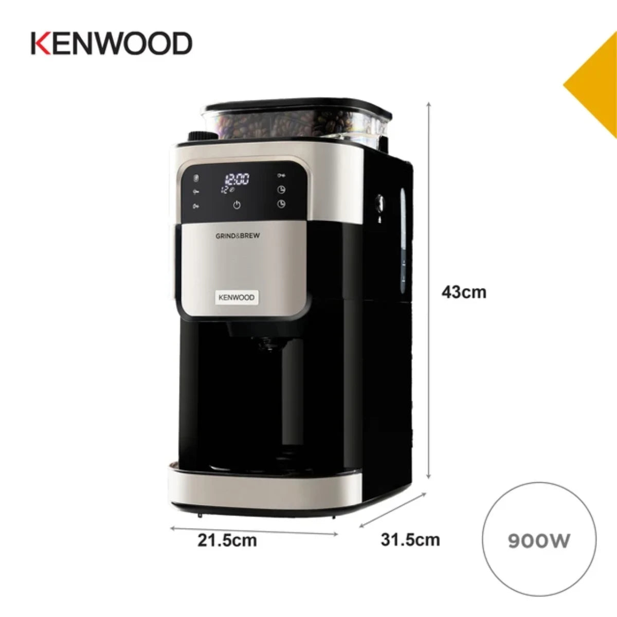 Kenwood Drip Coffee Maker Grind & Brew 12 Cup