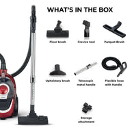 Kenwood High-Power Bagless Cyclonic Vacuum Cleaner with Parquet Brush Attachment