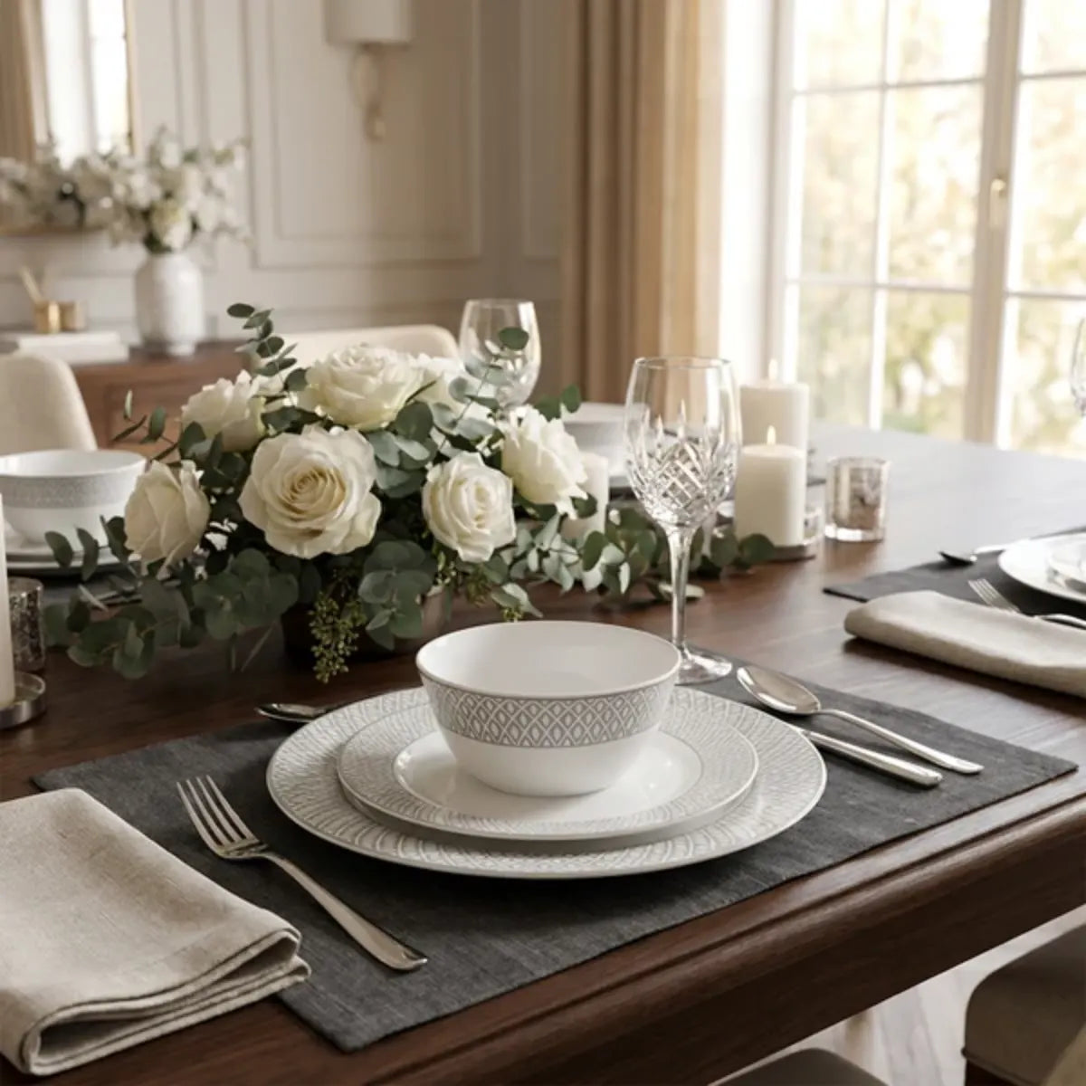Velvett Dinner Set 12pc - Tudor Grey