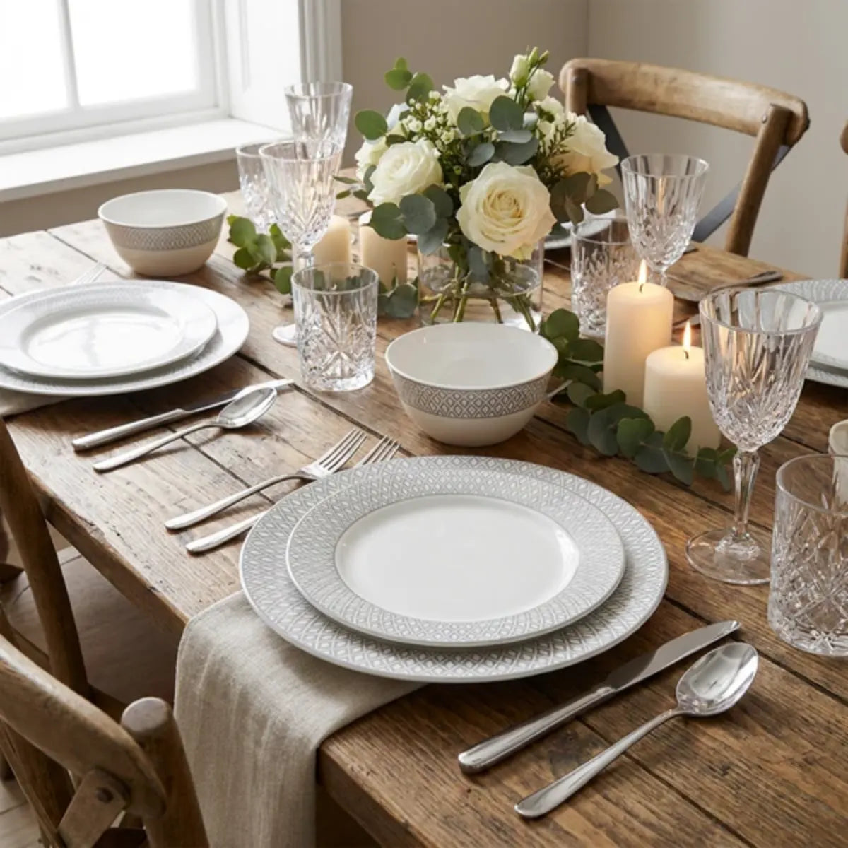 Velvett Dinner Set 12pc - Tudor Grey