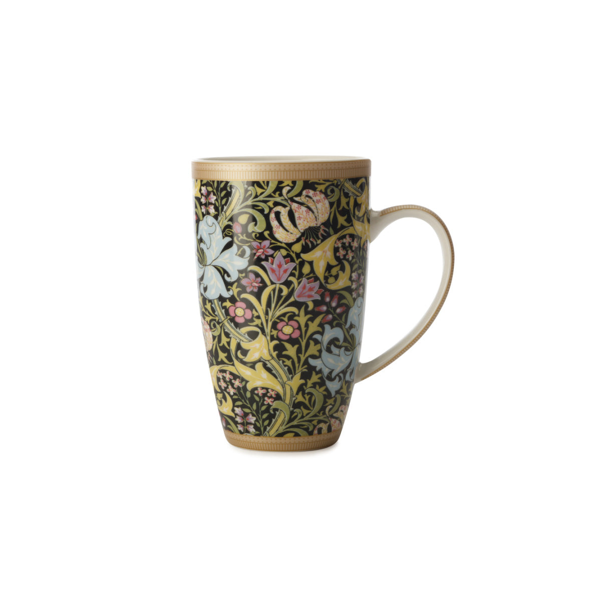 Maxwell & Williams William Morris Mug Golden Lily Black Coupe 420ml
