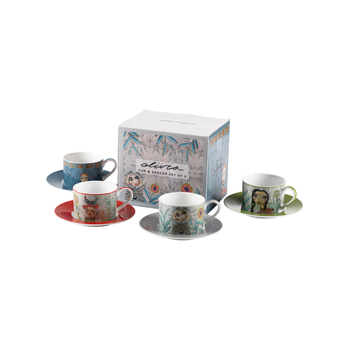 Olivia Cuzins Cup & Saucer Set of 4