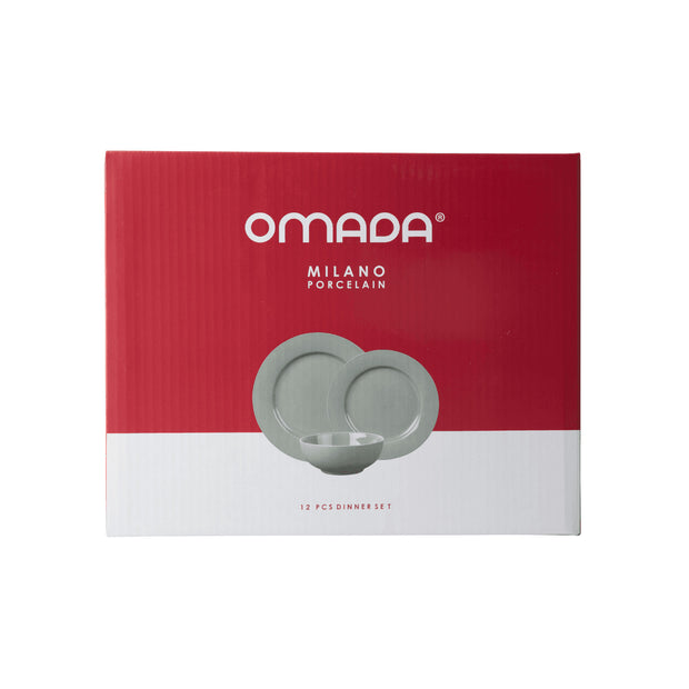 Omada Maxim 12 Piece Dinner Set - Light Grey
