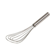 Progressive 10 inch flat whisk made of chrome plated steel wire for mixing sauces.